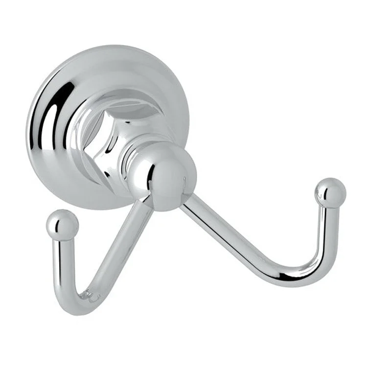 Robe Hook Double Polished Chrome 2-3/4 Inch 3-1/2 Inch Wall Mount Metal