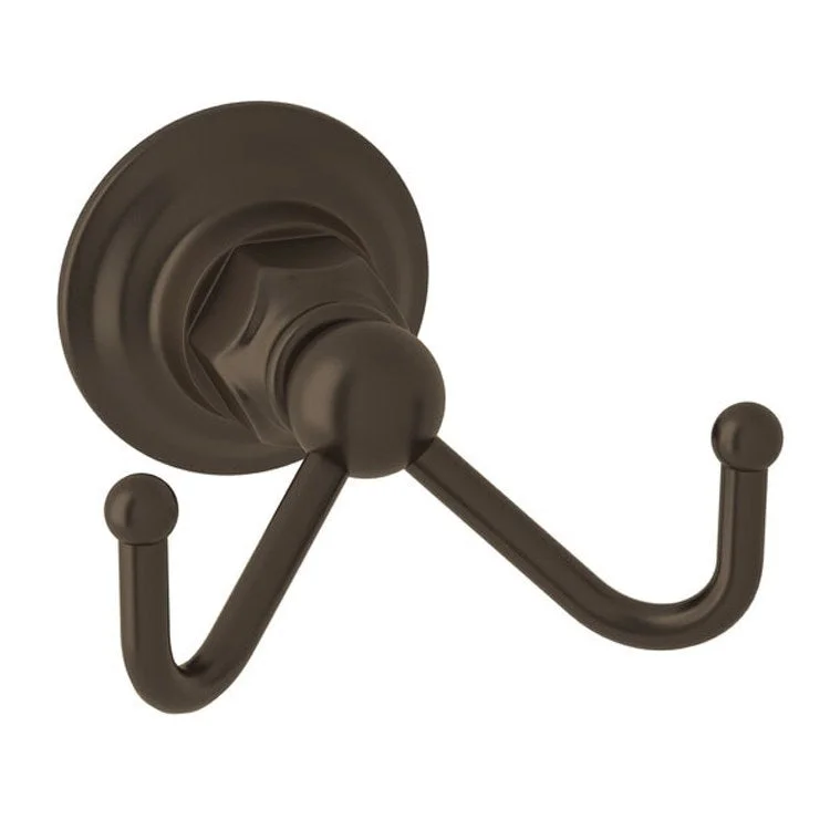 Robe Hook Double Tuscan Brass 2-3/4 Inch 3-1/2 Inch Wall Mount Metal