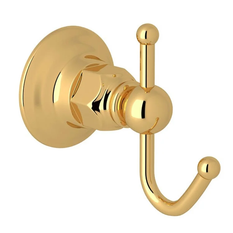 Robe Hook Single Italian Brass 3-1/2 Inch 4 Inch Wall Mount Metal