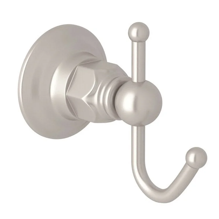 Robe Hook Single Satin Nickel 3-1/2 Inch 4 Inch Wall Mount Metal