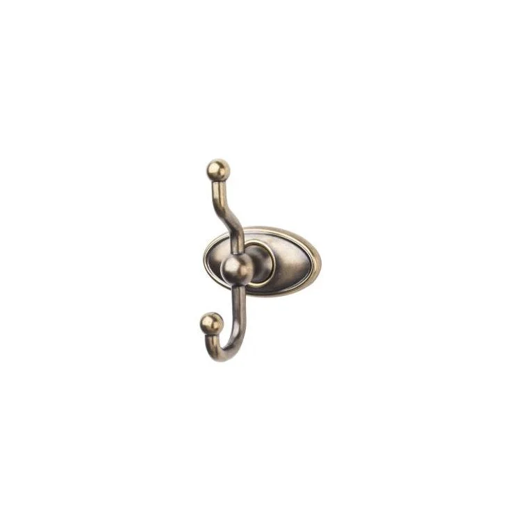 Edwardian Double Robe Hook with Oval Backplate - German Bronze