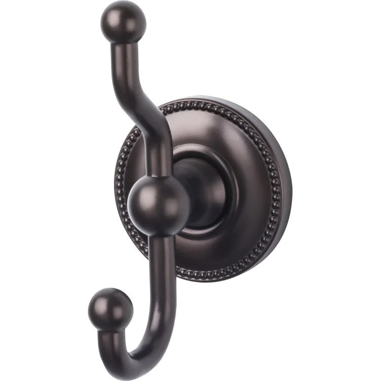 Robe Hook Edwardian Bath Beaded Backplate Oil Rubbed Bronze 5 Inch 3-1/4 Inch Wall Mount Zinc Alloy