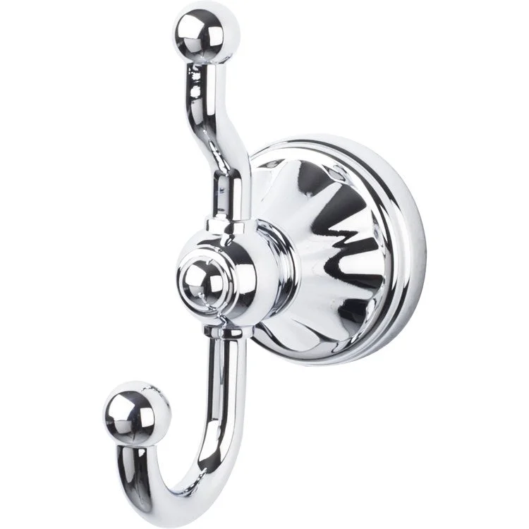 Robe Hook Hudson Double Polished Chrome 4-3/4 Inch 3-9/16 Inch Wall Mount Zinc Alloy