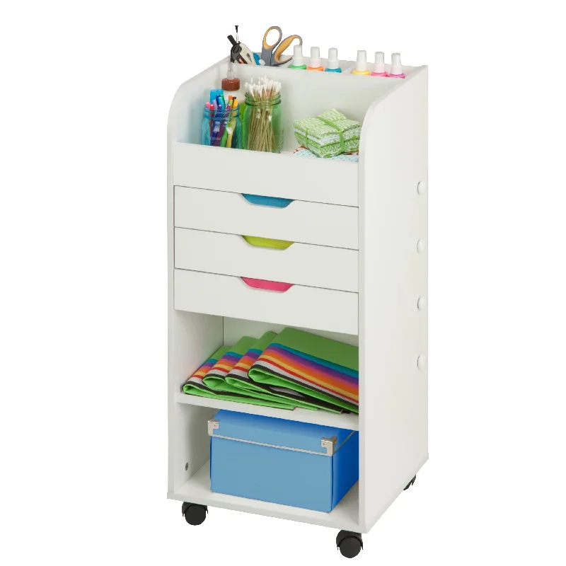 White 3-Drawer Craft Storage Cart