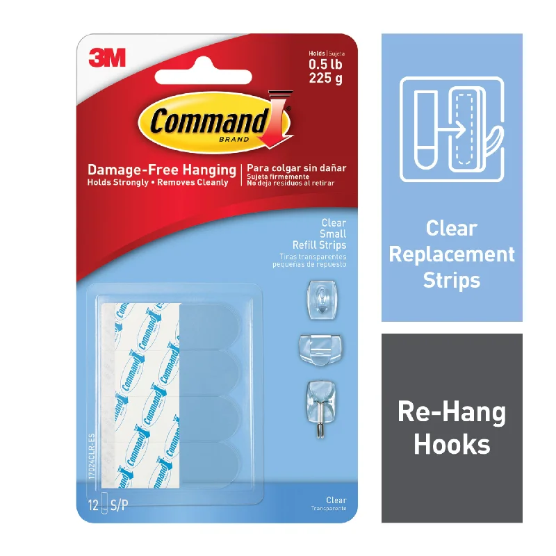 Command Clear Small Refill Strips 17024CLR-ES