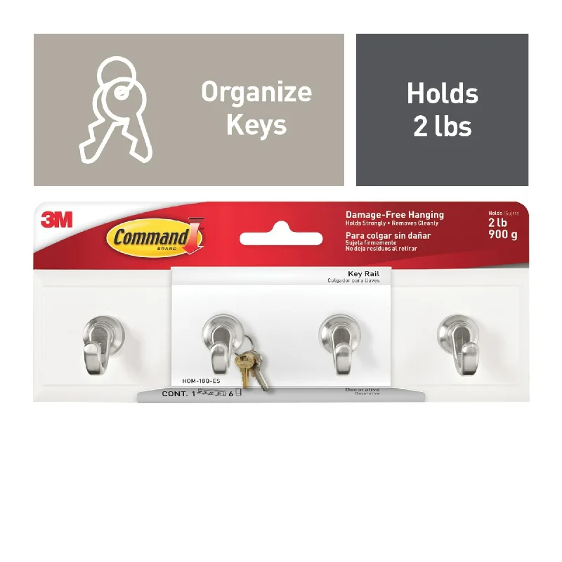 Command Quartz Key Rail HOM-18Q-ES, 1 Rail, 6 Strips