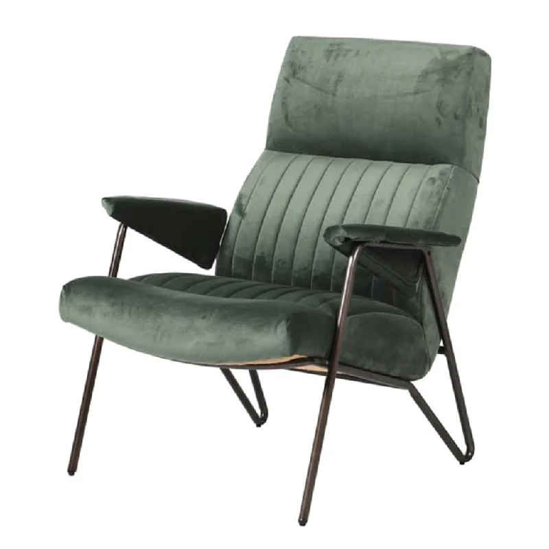 Draper Olive Green Velvet Armchair