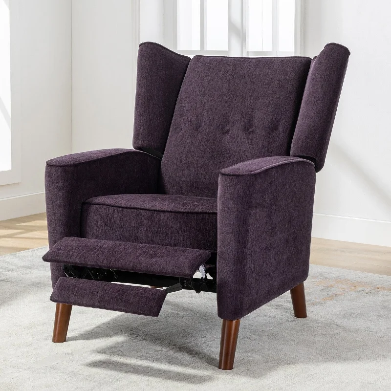 Elegant Chenille Wingback Recliner Chair, Accent Chair