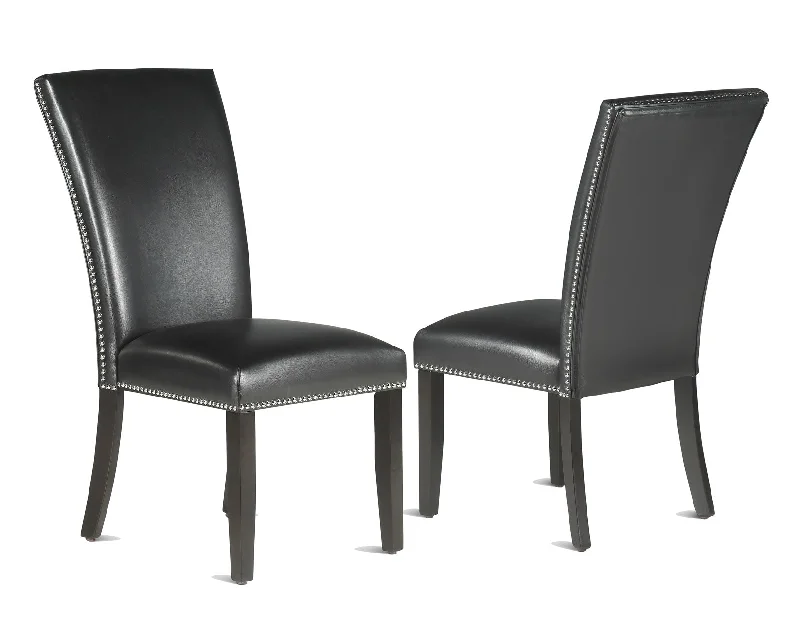 Finley Black PU Side Chair, Set of 2