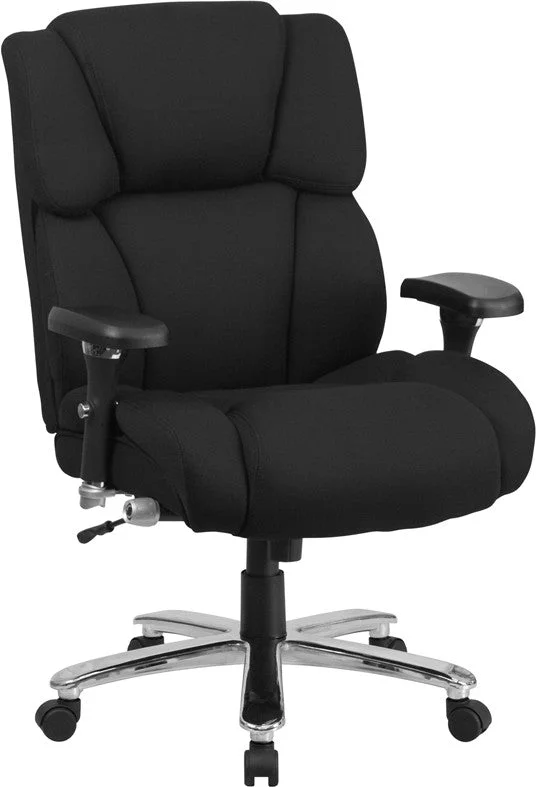 Flash Furniture GO-2149-GG Hercules Series Big & Tall, Black Fabric Executive Swivel Chair with Lumbar Knob