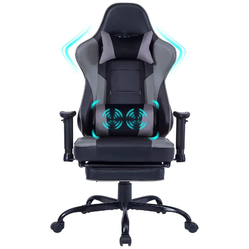 Game chair, ergonomically designed computer chair ，waist pillow electronic lounge chair with vibration massage function