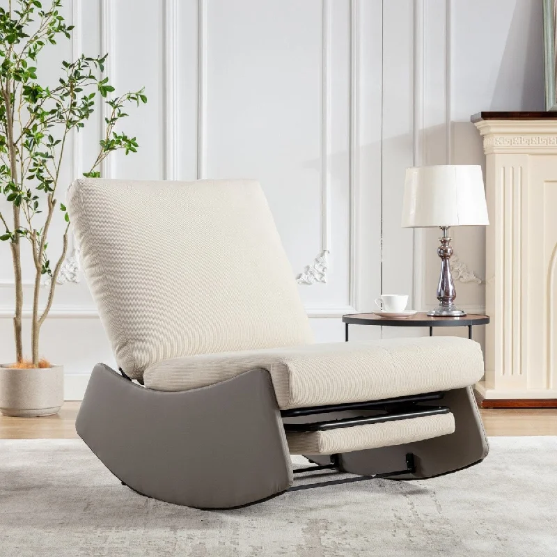 Modern Reclining Rocking Chair with Footrest