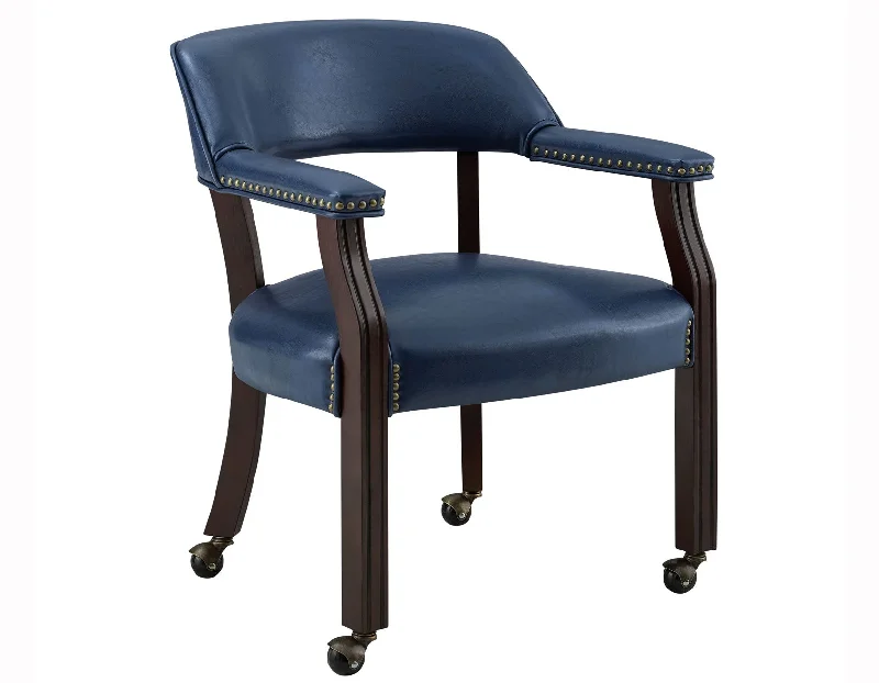 Tournament Arm Chair w/Casters, Navy