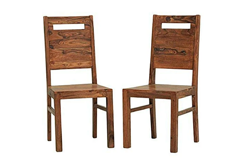 A Antique Log Furniture Solid Sheesham Wood Dining Chairs Only | Wooden Dining Chair for Kitchen & Dining Room | Rosewood, Honey Finish