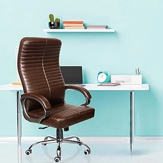 Roll 3 Executive High Back Leatherette Chair (Brown)