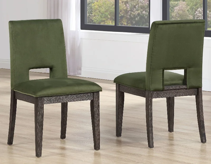 Evan Green Velvet Side Chair