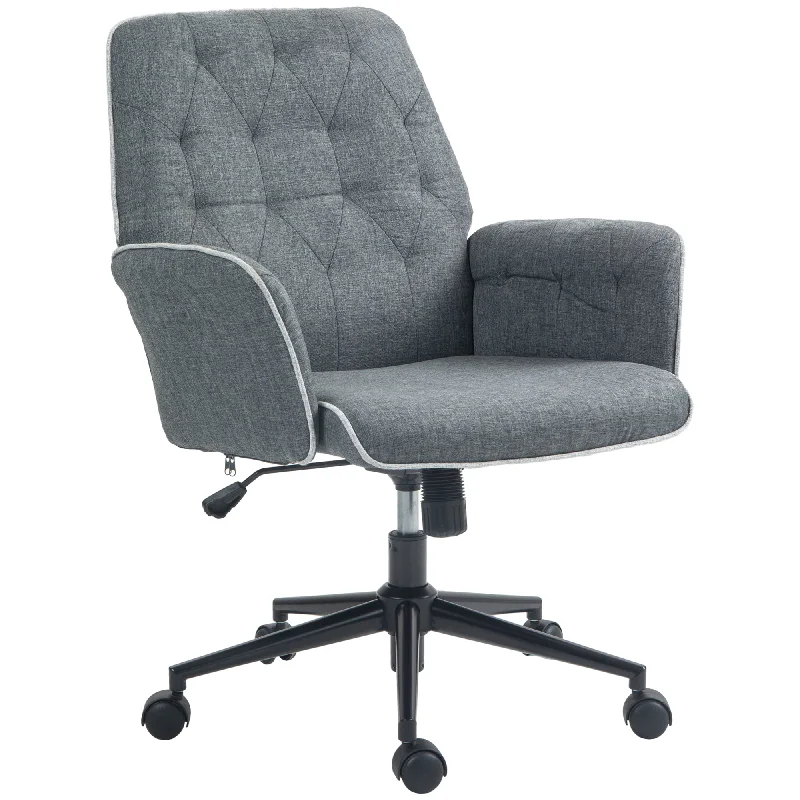 HOMCOM Tufted Computer Chair W/ Armrest