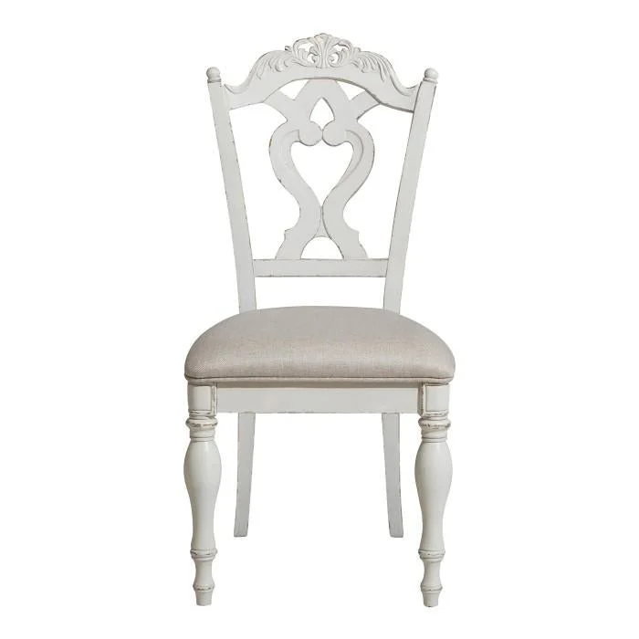 Homelegance Cinderella Chair in Antique White with Grey Rub-Through 1386NW-11C