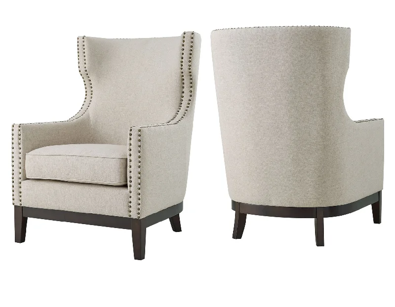 Roswell Wing Back Chair, Beige