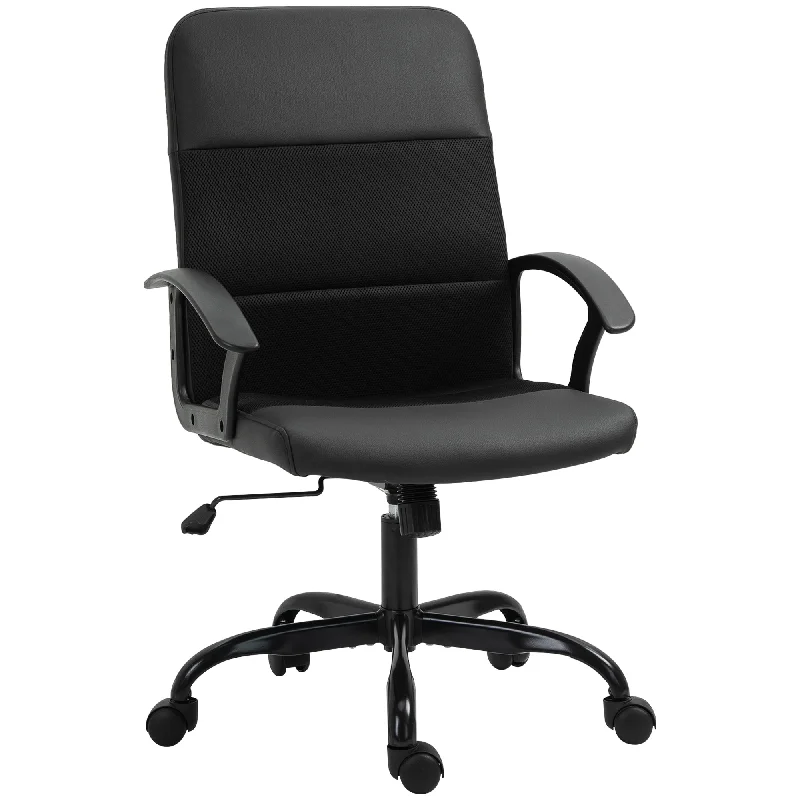 Vinsetto Pvc Leather Mesh Ergonomic Chair