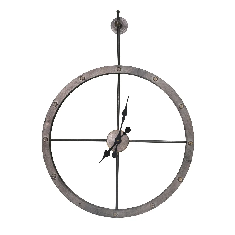 Sagebrook Home 12666 32" Ec, Numberless Hanging Metal Clock, Wb